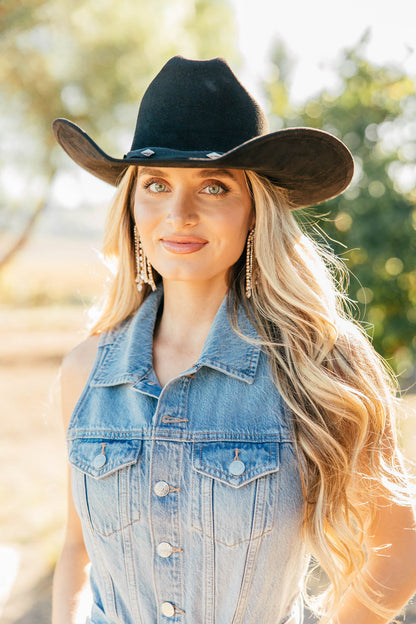 NEW!! The "Dolly" Faux Suede Cowboy Hat in Black