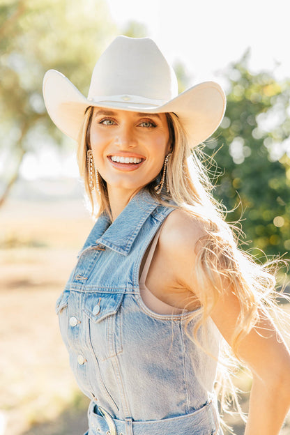 NEW!! The "Dolly" Faux Suede Cowboy Hat in Ivory
