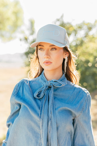 NEW!! Horsebit Trucker Hat in Grey