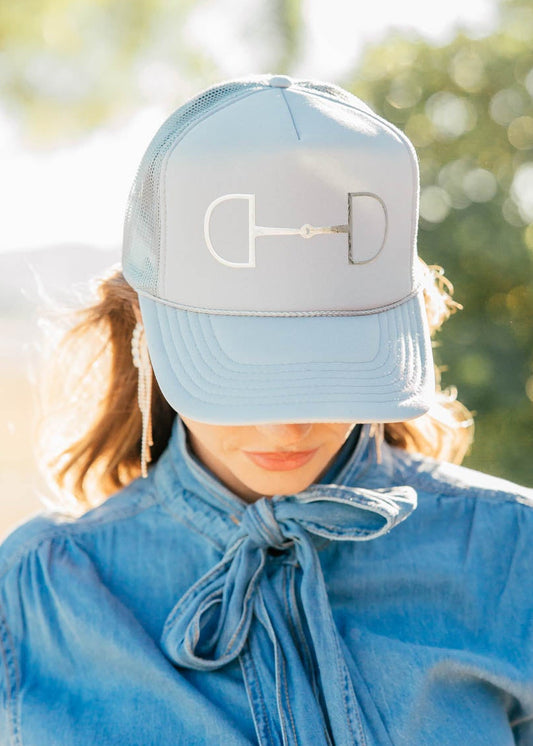 NEW!! Horsebit Trucker Hat in Grey