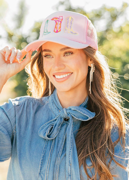 NEW!! Colorful Embroidered Cowboy Boot Hat in 3 Colors