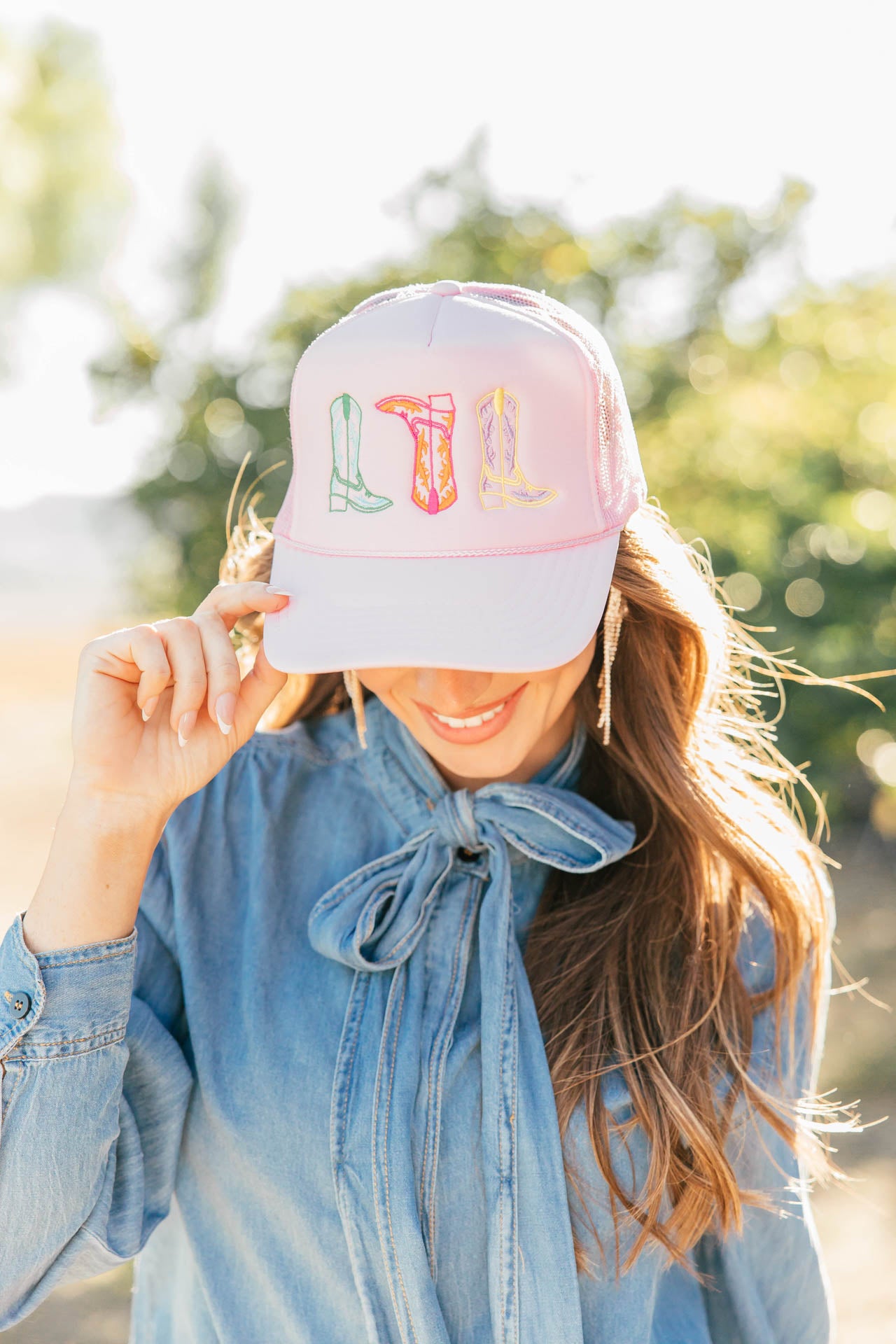 NEW!! Colorful Embroidered Cowboy Boot Hat in 3 Colors