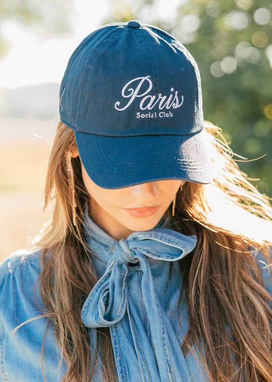 NEW!! Paris Social Club Baseball Cap in Navy