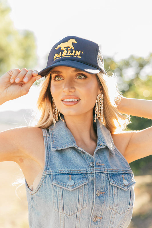NEW!! Darlin Navy Trucker Hat