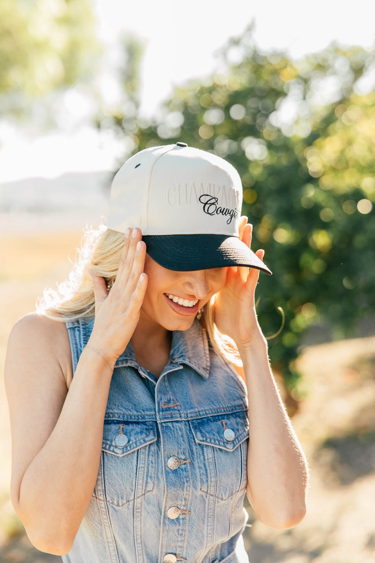 NEW!! Champagne Cowgirl Trucker Hat