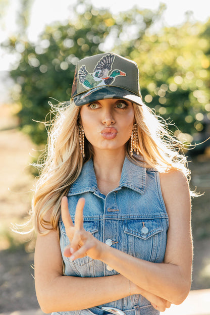 NEW!! The Sequin Patch & Camouflage Trucker Hat