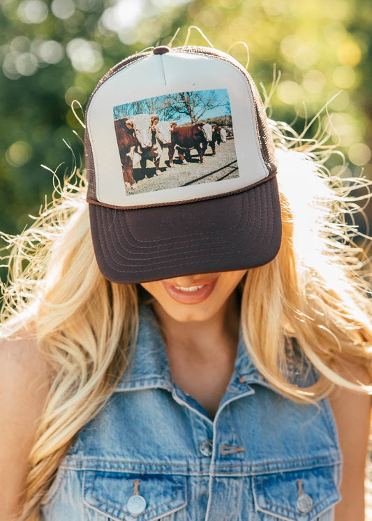 NEW!! Cattleman Trucker Hat in Brown