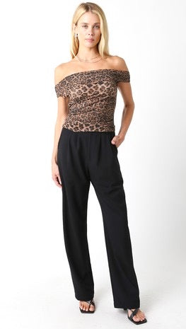 FINAL SALE!! Avery Off the Shoulder Leopard Top