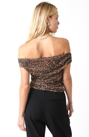 FINAL SALE!! Avery Off the Shoulder Leopard Top