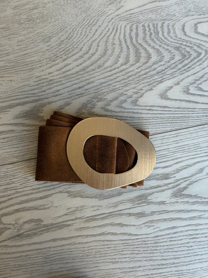 Nirvana Suede Statement Belt in Camel
