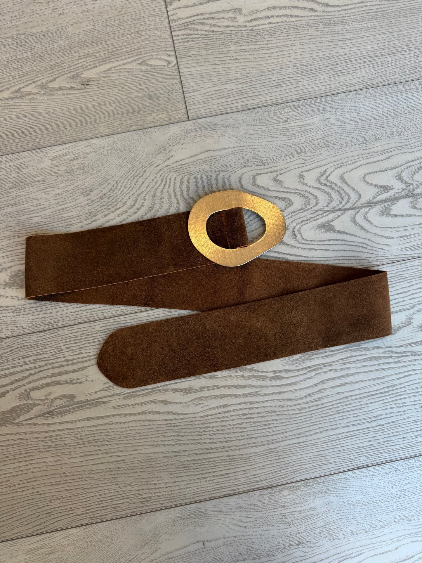 Nirvana Suede Statement Belt in Camel