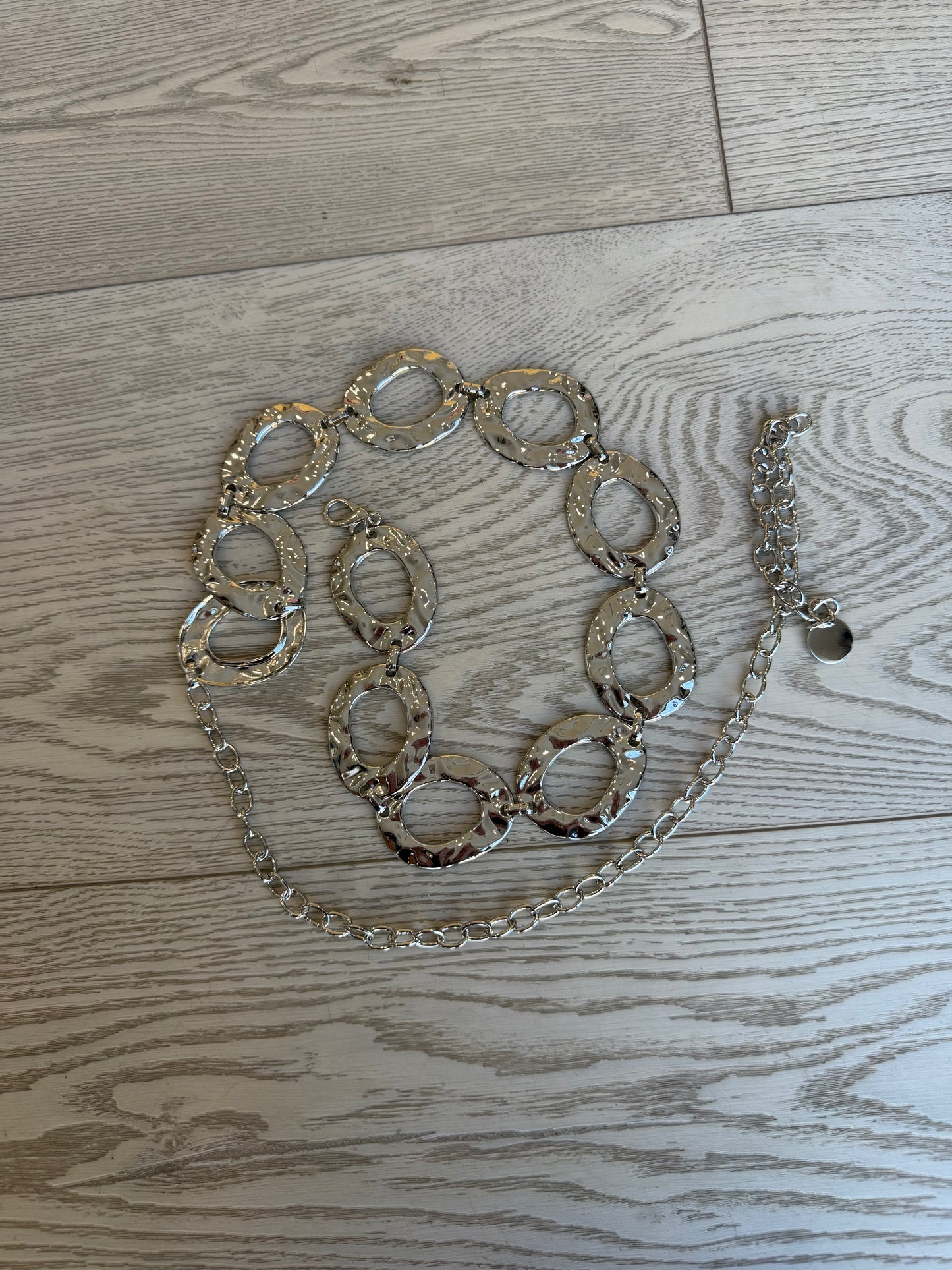 "Wild Card" Silver Chain Belt