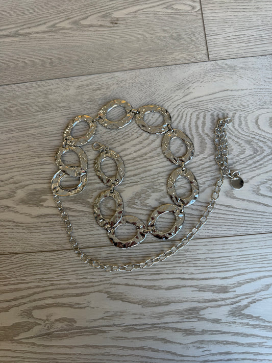 "Wild Card" Silver Chain Belt