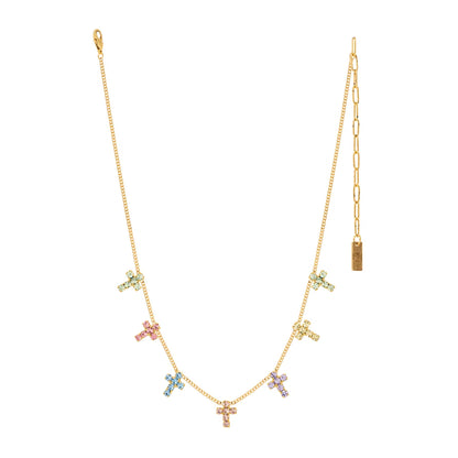 Multi Cross Necklace in Fairy Dust