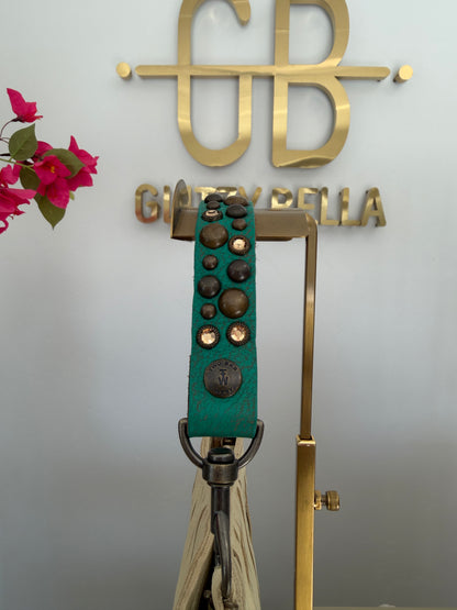 Eggshell Fringe Crossbody w/ Turquoise Strap