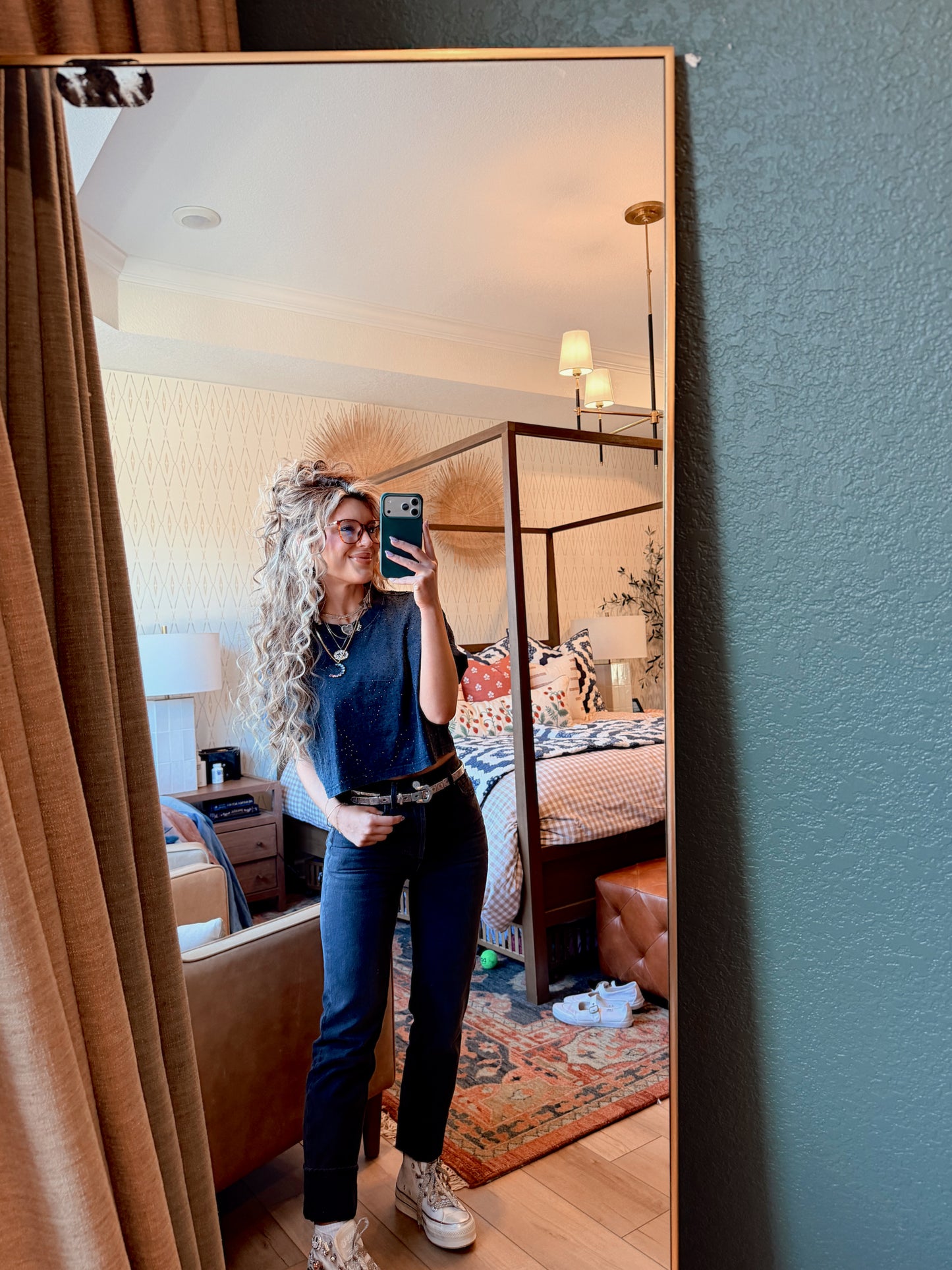 AS SEEN ON CASSIDY! The “Brooklyn" Cropped Rhinestone Tee in 5 Colors - PREORDER