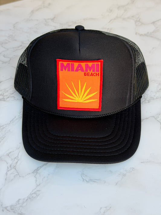 The Miami Beach Trucker Hat in Black