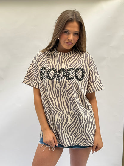 Rodeo Zebra Embellished Tee