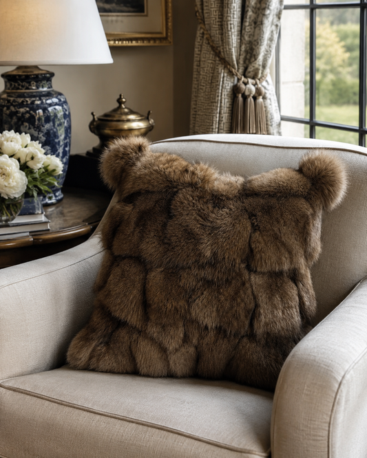 Vintage Fox Fur Pillow Covers in 6 Colors