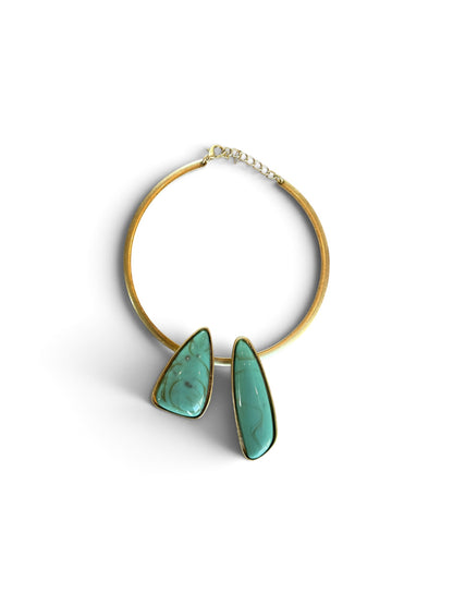 Cabochon Collar Necklace - Turquoise