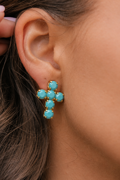 Crystal Cross Earrings in 2 Colors