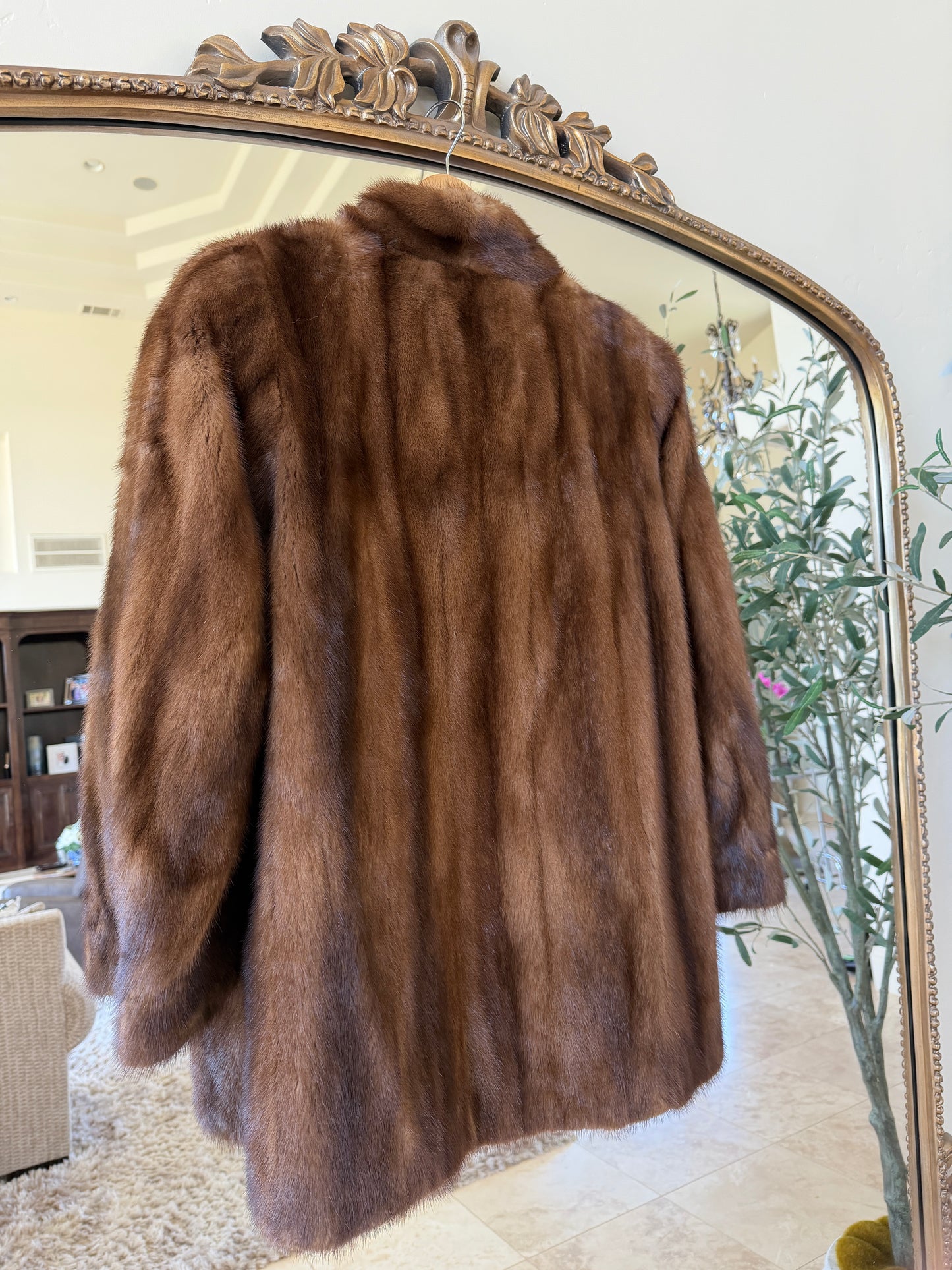 #10 Vintage Yves Saint Laurent Mahogany Mink Jacket, Size Small/Medium