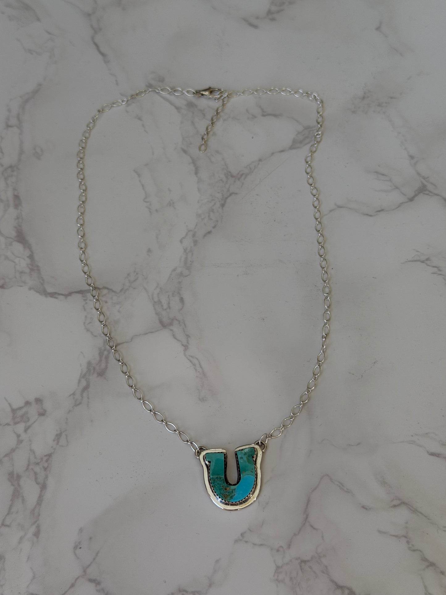 The Horse Shoe Kingman Turquoise and Sterling Silver Necklace