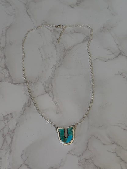 The Horse Shoe Kingman Turquoise and Sterling Silver Necklace