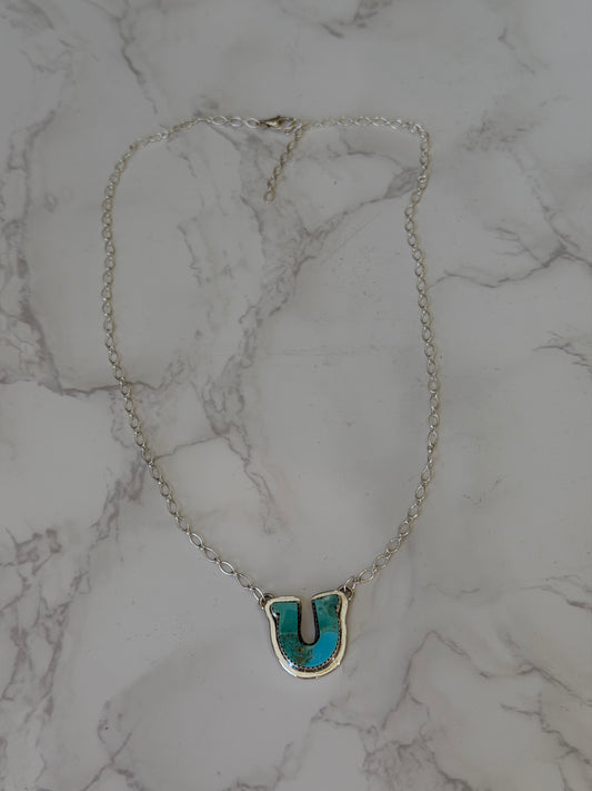 The Horse Shoe Kingman Turquoise and Sterling Silver Necklace