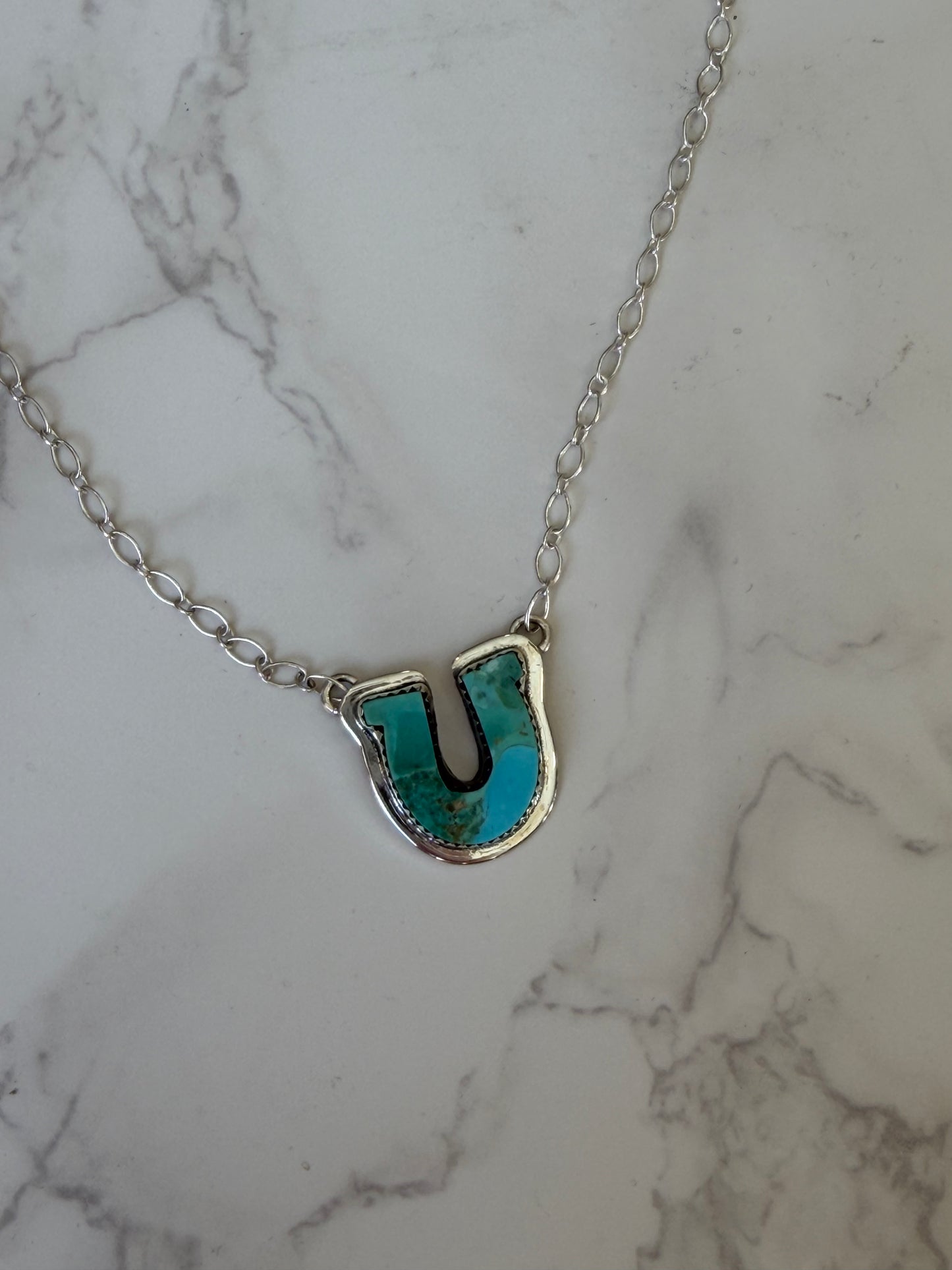 The Horse Shoe Kingman Turquoise and Sterling Silver Necklace