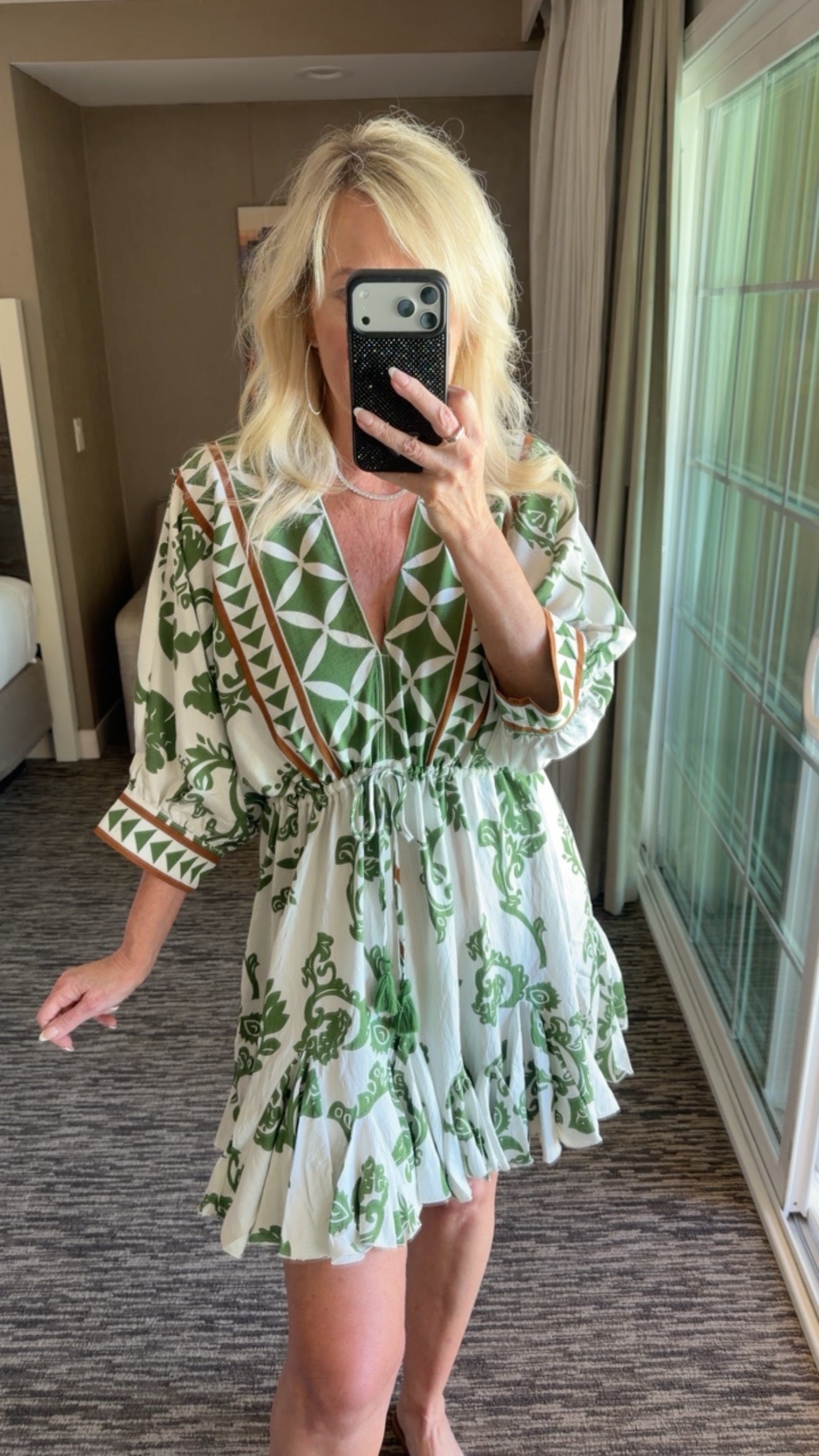 "Ibiza" Tassel Mini Dress in Sage