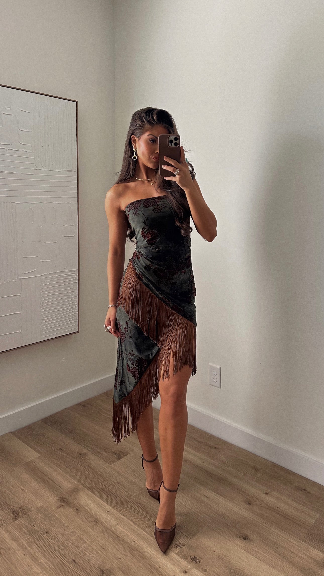 NEW!! "Ellie" Asymmetrical Fringe Midi Dress