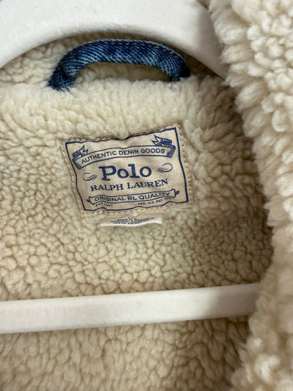 NEW!! Vintage Ralph Lauren Sherpa Denim Jacket Size Large
