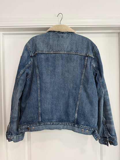 NEW!! Vintage Ralph Lauren Sherpa Denim Jacket Size Large