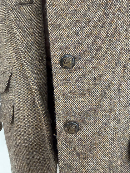 NEW!! Vintage Ralph Lauren Tweed Houndstooth Blazer w/ Velvet Collar Size 10