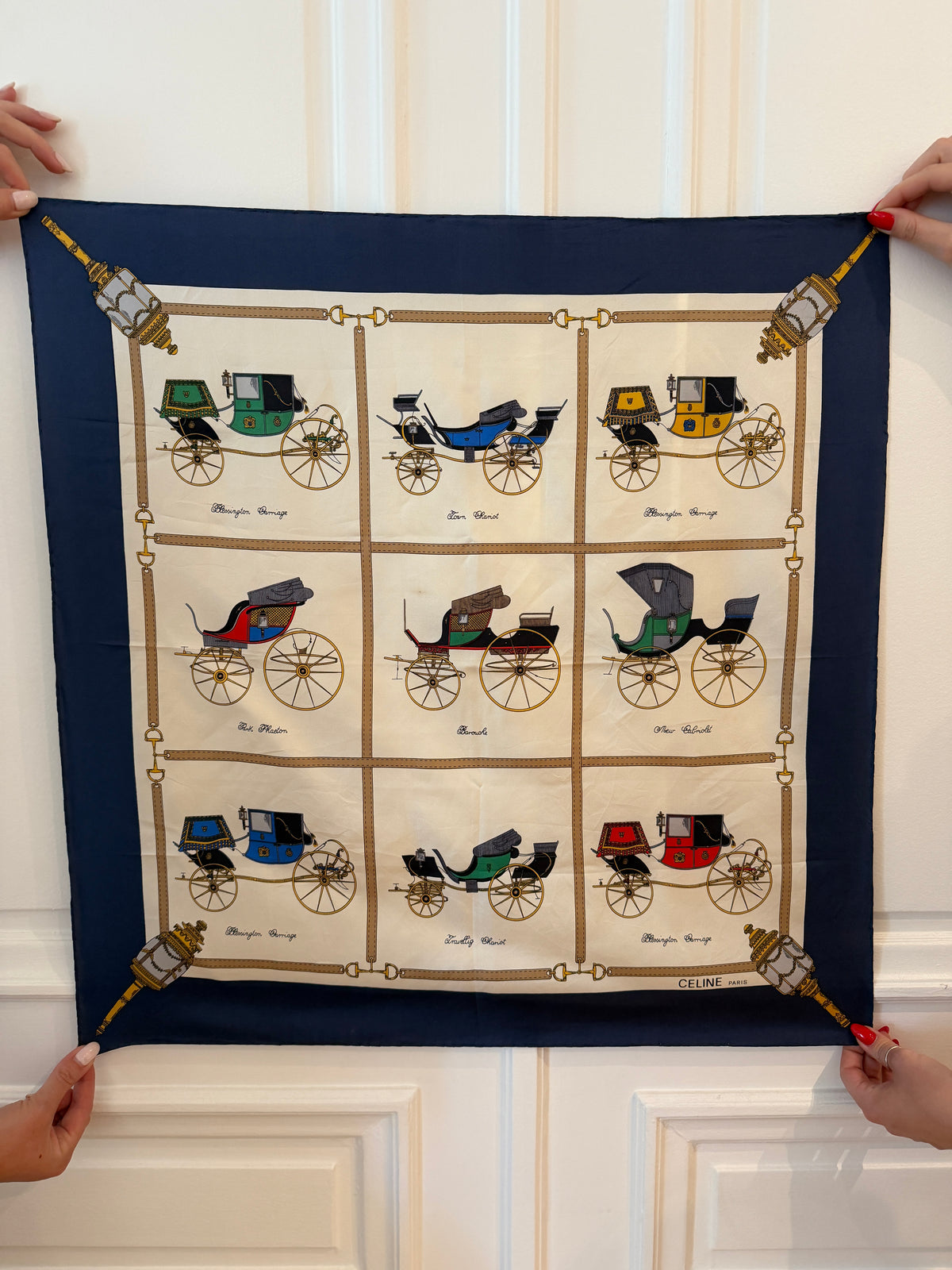 Vintage Celine Carriage Silk Scarf