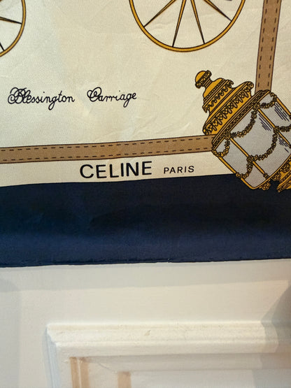 Vintage Celine Carriage Silk Scarf