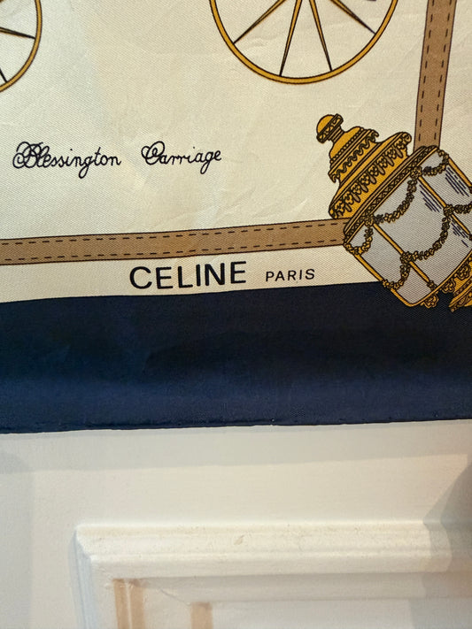 Vintage Celine Carriage Silk Scarf