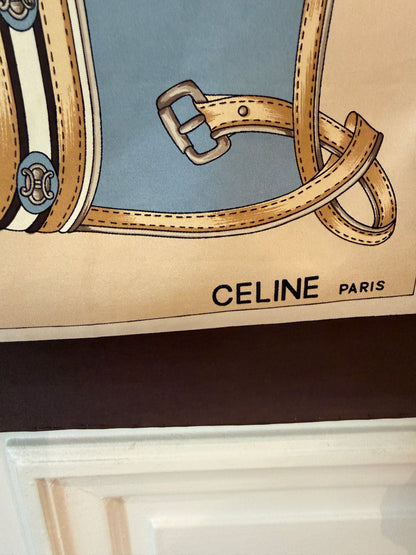 Vintage Celine Horsebit Silk Scarf