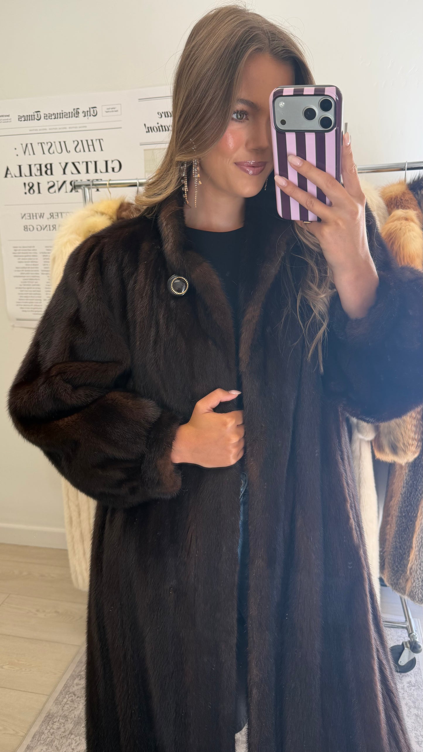 #37 Vintage Mahogany Mink Coat Size M/L