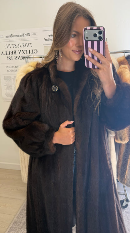 #37 Vintage Mahogany Mink Coat Size M/L