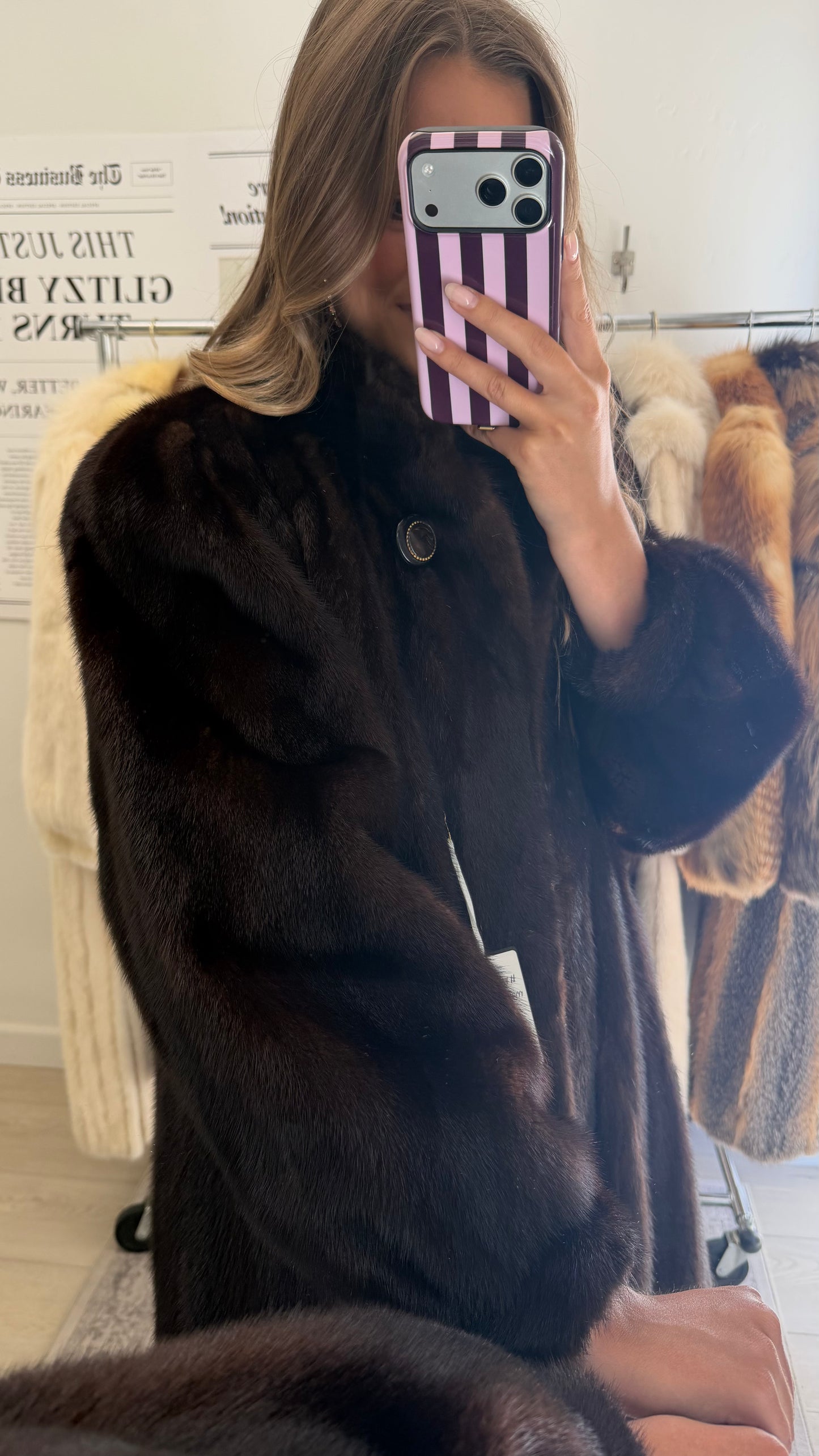 #37 Vintage Mahogany Mink Coat Size M/L