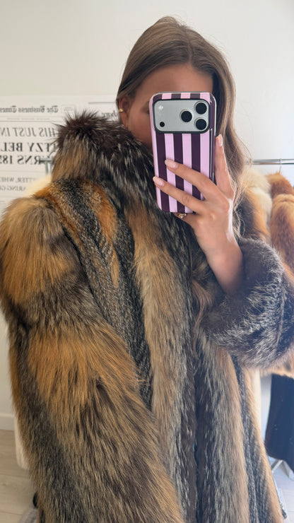 #59 Vintage Cross Fox Coat Size XS/S
