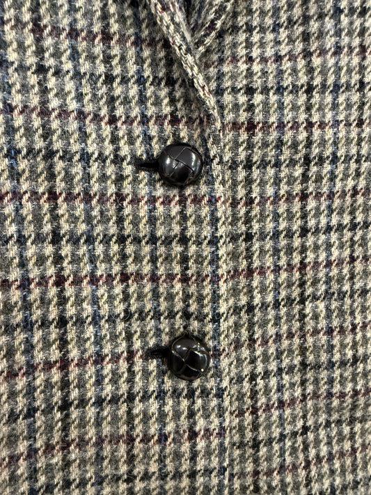 NEW!! Vintage Ralph Lauren Wool Tweed Houndstooth Blazer Size 12