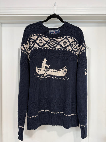 NEW!! Vintage Ralph Lauren Hand Knit Sweater Size Large