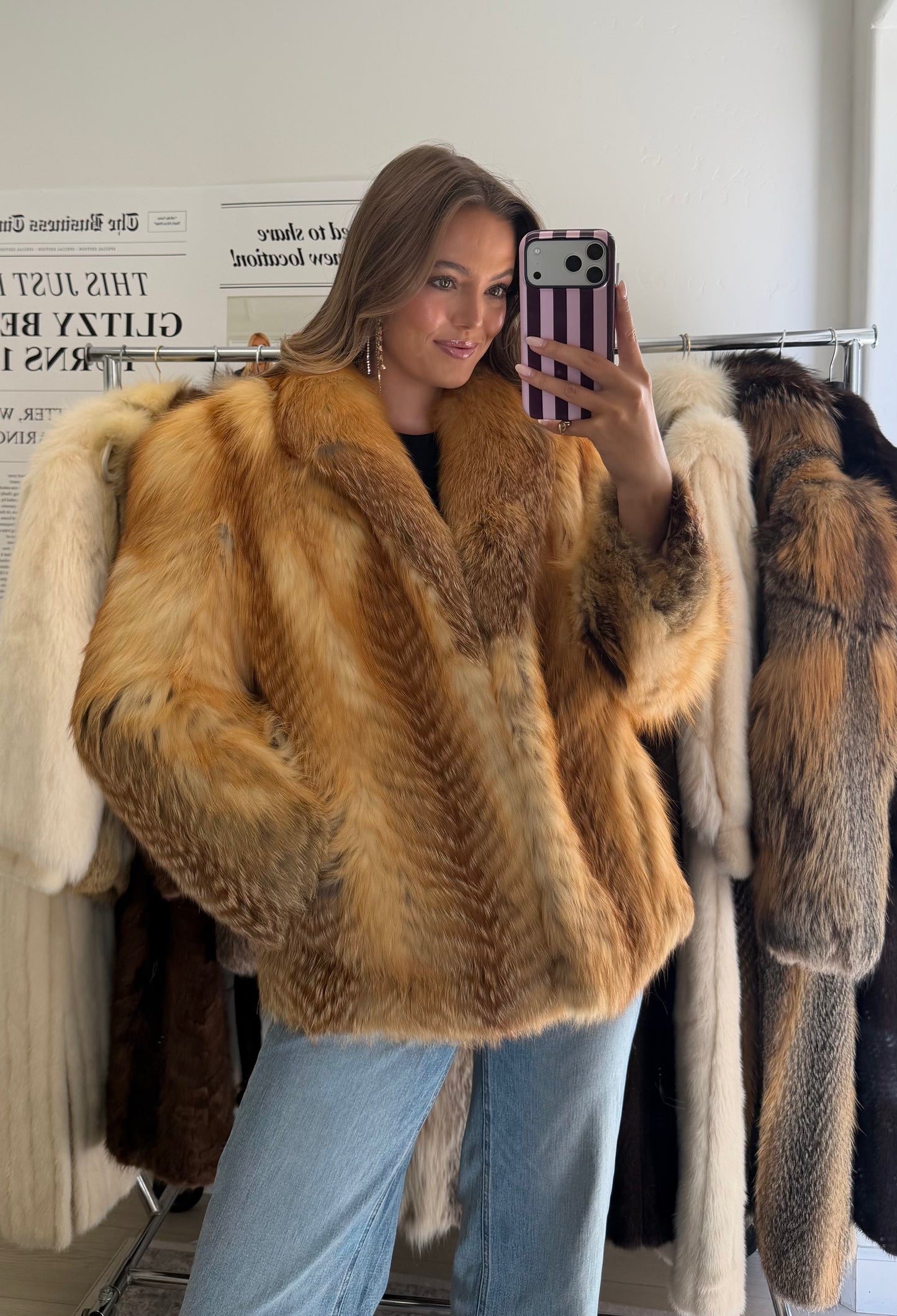 #64 Vintage Red Fox Jacket Size Small