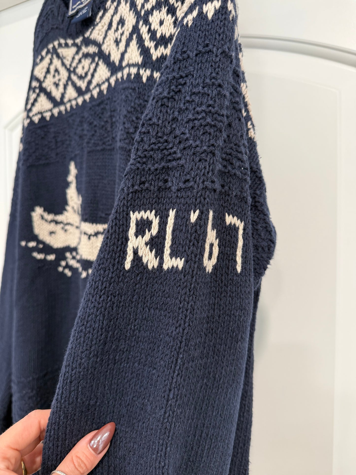 NEW!! Vintage Ralph Lauren Hand Knit Sweater Size Large