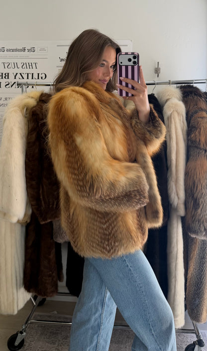 #64 Vintage Red Fox Jacket Size Small