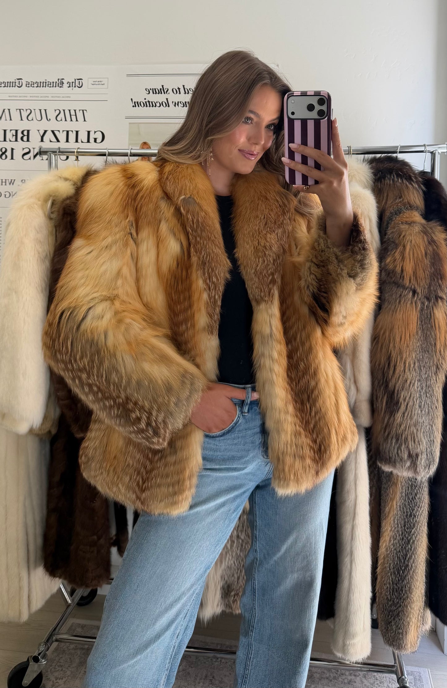 #64 Vintage Red Fox Jacket Size Small