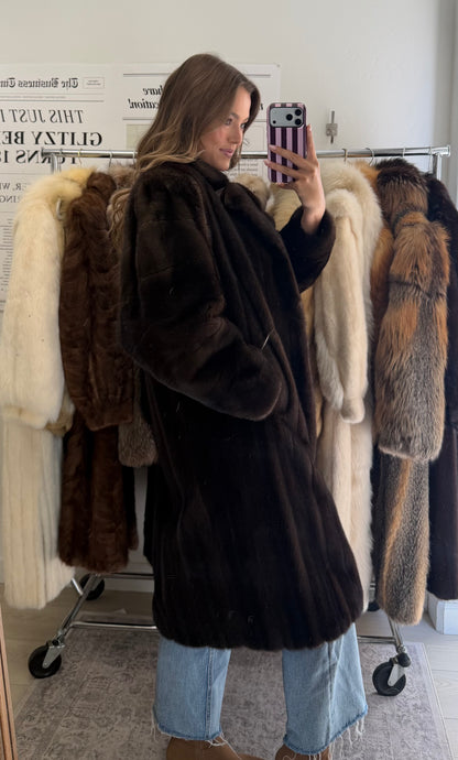 #41 Vintage Demi Buff Mink Coat Size Medium